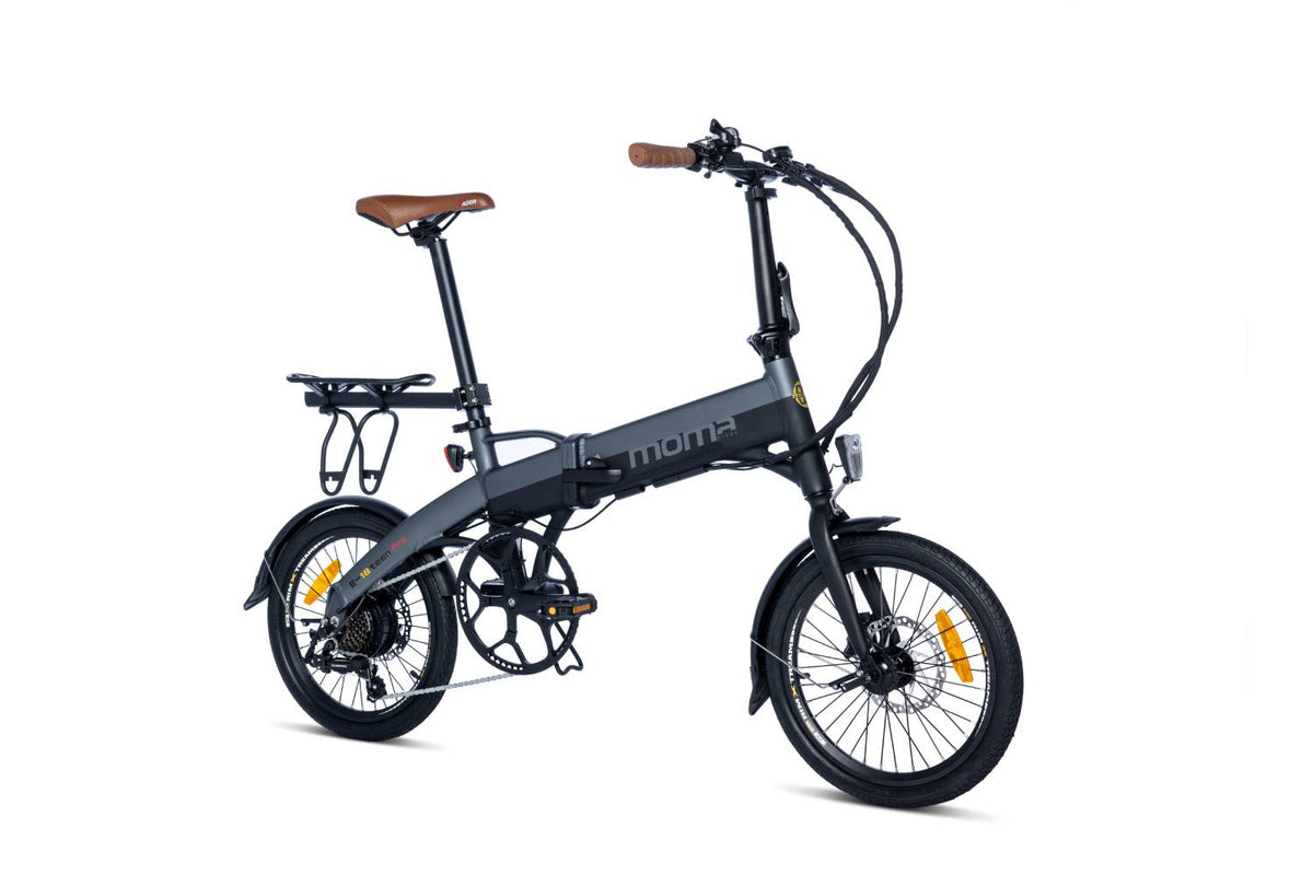 MOMA BIKES Moma Bikes EBIKE E-16TEEN - Bici eléctrica plegable 16 +  portaequipaje black - Private Sport Shop